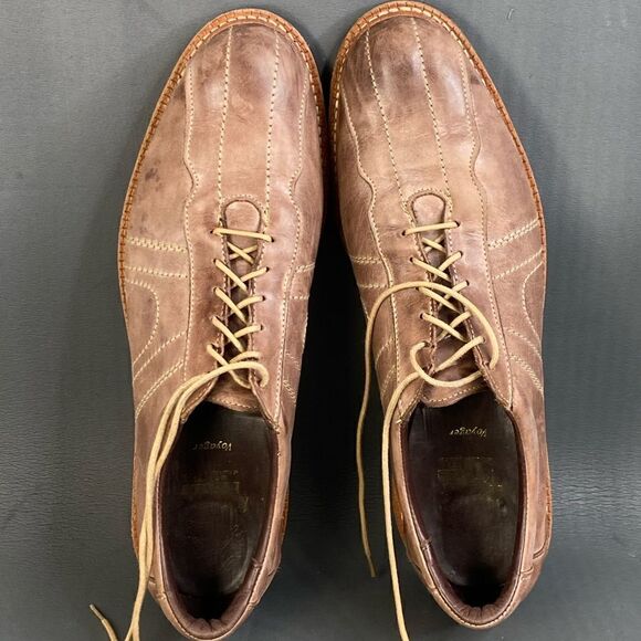 Allen Edmonds Men\'s Voyager Comfort Oxford beige brown shoes size 13